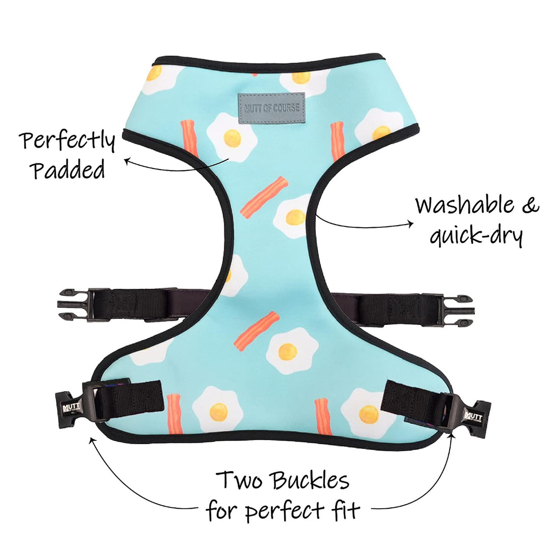 Mutt Of Course Chest Harness for Dogs - Eggs N Bacon