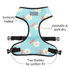 Mutt Of Course Chest Harness for Dogs - Eggs N Bacon