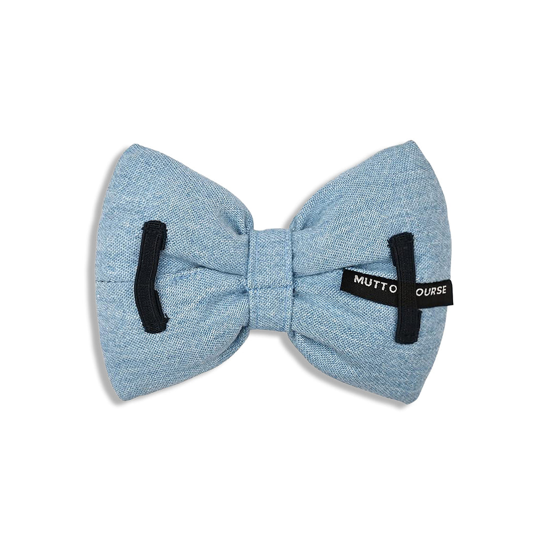 Mutt Of Course Light Denim Bow Tie