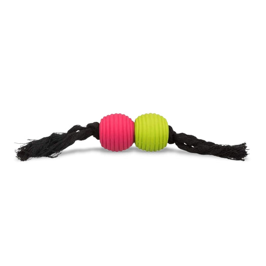 trixie-playing-rope-with-balls-dog-toy