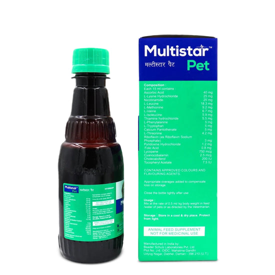 Mankind Multistar Pet Syrup Multivitamin Supplements for Dogs and Cats - 200ml