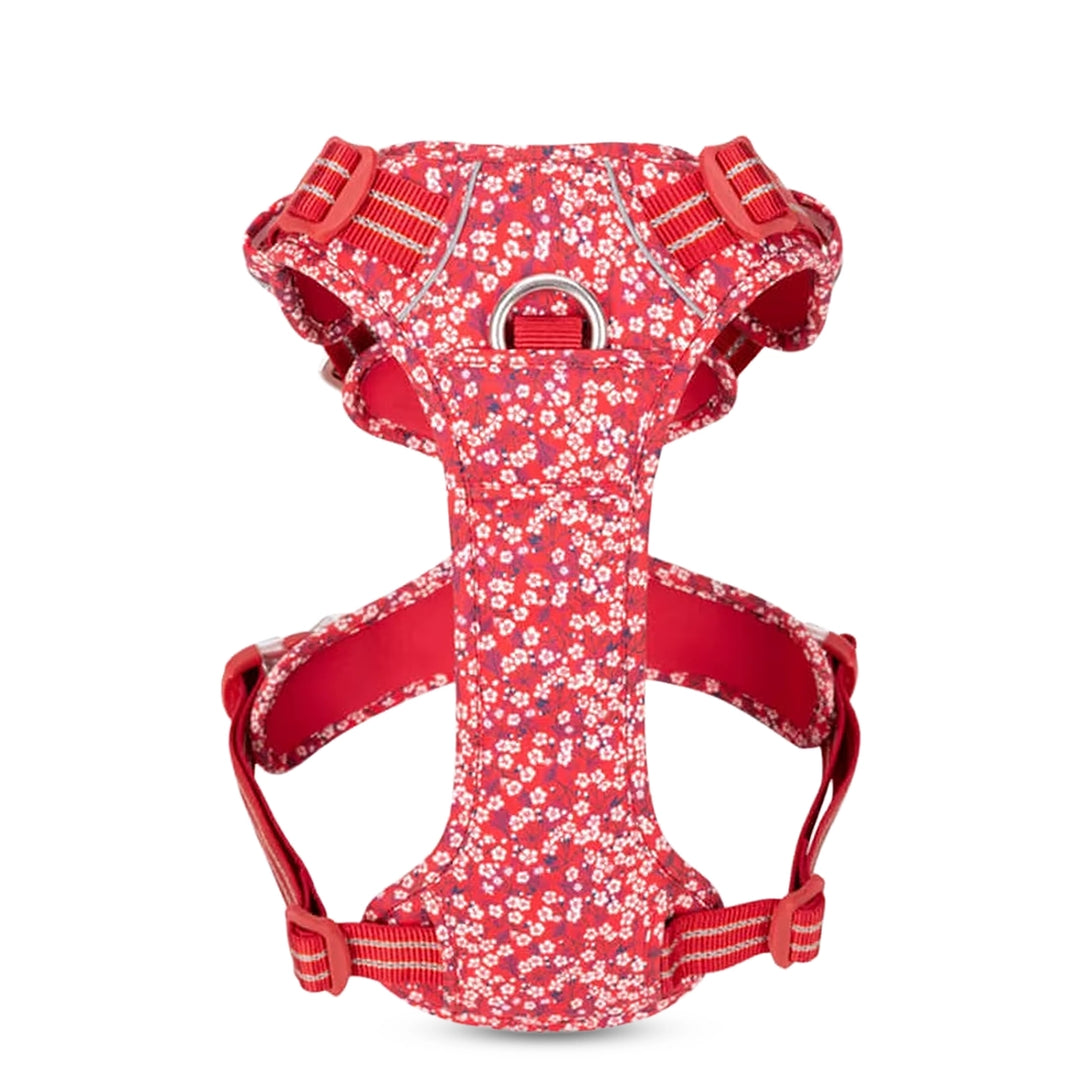 True Love No-Pull Floral Harnesses for Dogs - Poppy Red