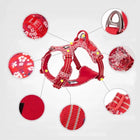 Truelove Floral No-Pull Padded Cordura Dog Harness (Poppy Red)