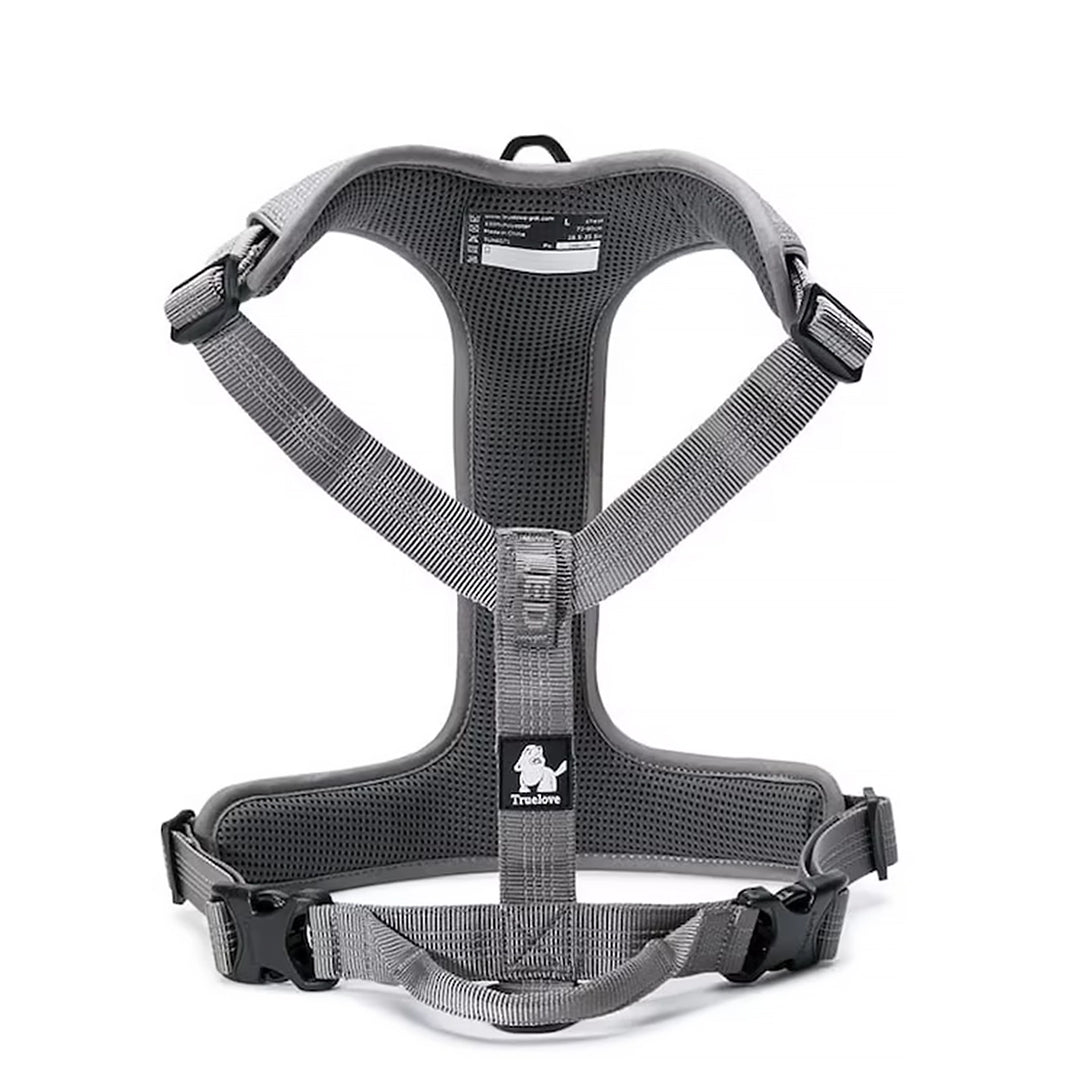True Love Harnesses for Dogs - Reflective No-Pull Harness - Gray
