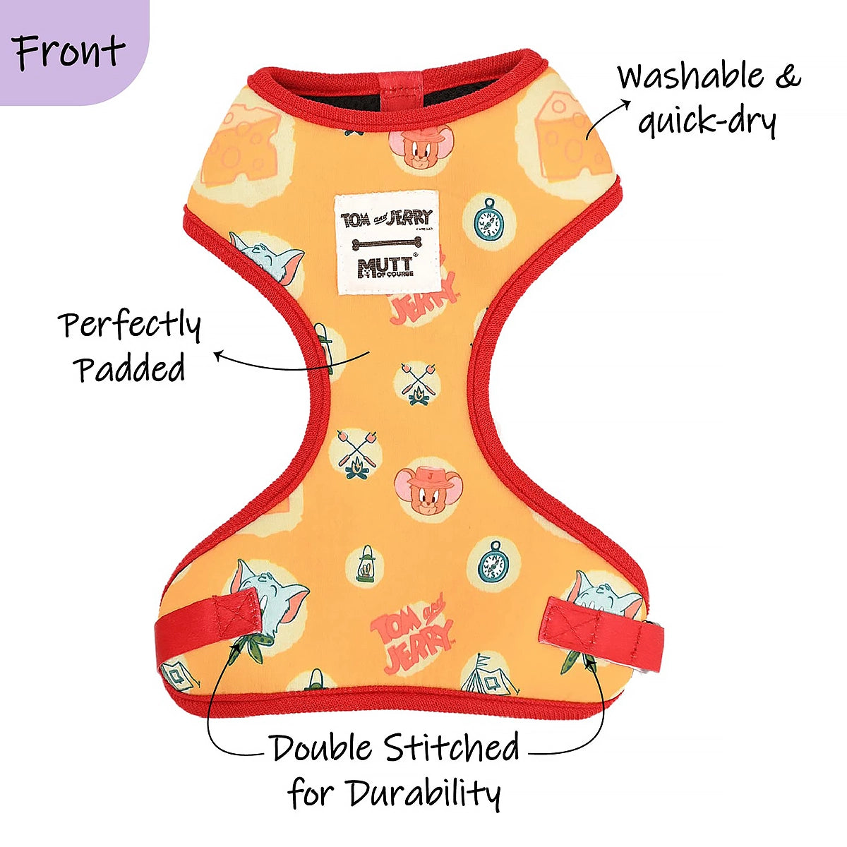 Tom and Jerry Cheese Harness for Dogs and Cats