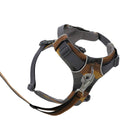 Zigly camo dog harness with padded straps and sturdy leash clip on white background