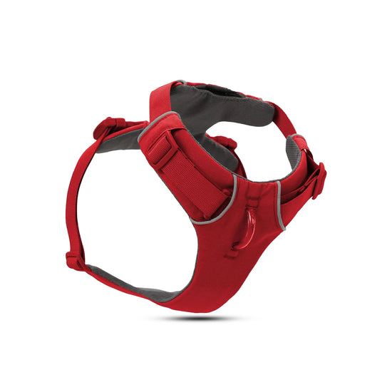 red and gray dog harness with adjustable straps and padded interior for comfort by zigly