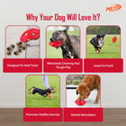 Nerf TPR Bash Treat Football Dog Toy - Red - 15.24 cm