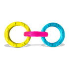 Nerf TPR 3-Ring Tug -Blue And Pink & Yellow Dog Chew Toy - 29.21 cm
