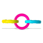 Nerf TPR 3-Ring Tug -Blue And Pink & Yellow Dog Chew Toy - 29.21 cm