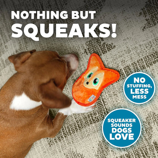 Outward Hound Invincible Fox Orange Plush Dog Toy - XS