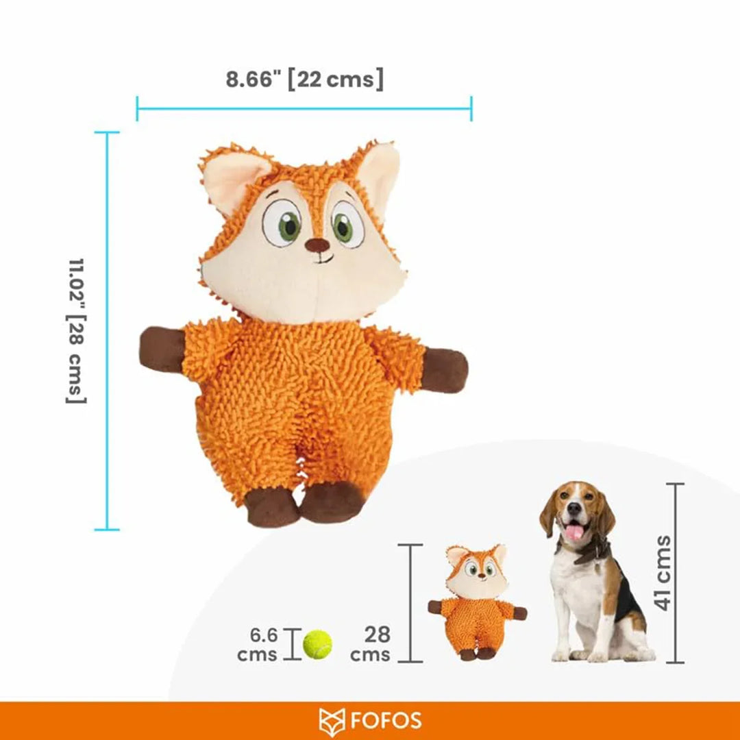 FOFOS Tough Plush Dog Toy - Fox