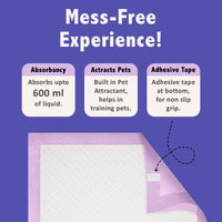 Purple Tails Pet Training Pads - 50 Pads