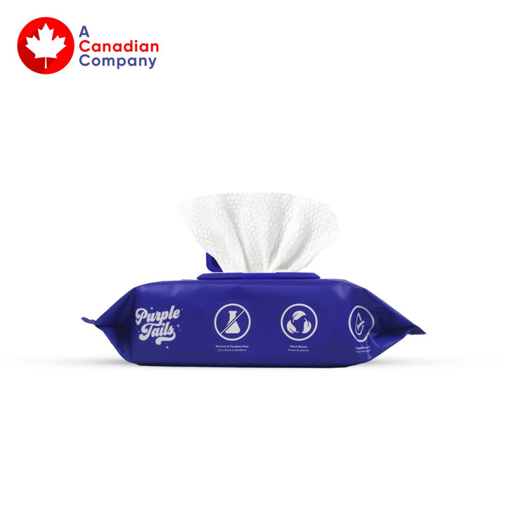 Purple Tails Dog Wipes - Unscented - 100 Wipes
