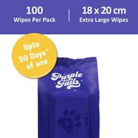Purple Tails Dog Wipes - Unscented - 100 Wipes