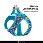 Truelove Floral Harness, Small & Medium Breeds-Blue Atoll - Zigly