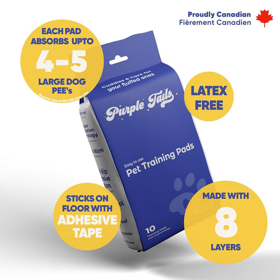 Purple Tails Pet Training Pads - 10 Pads