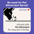Zigly pet attractant for easy pee training, proudly Canadian with dog nose illustration