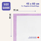 zigly puppy and small dog training pad size guide 45 x 60 cm with purple border, Canadian product