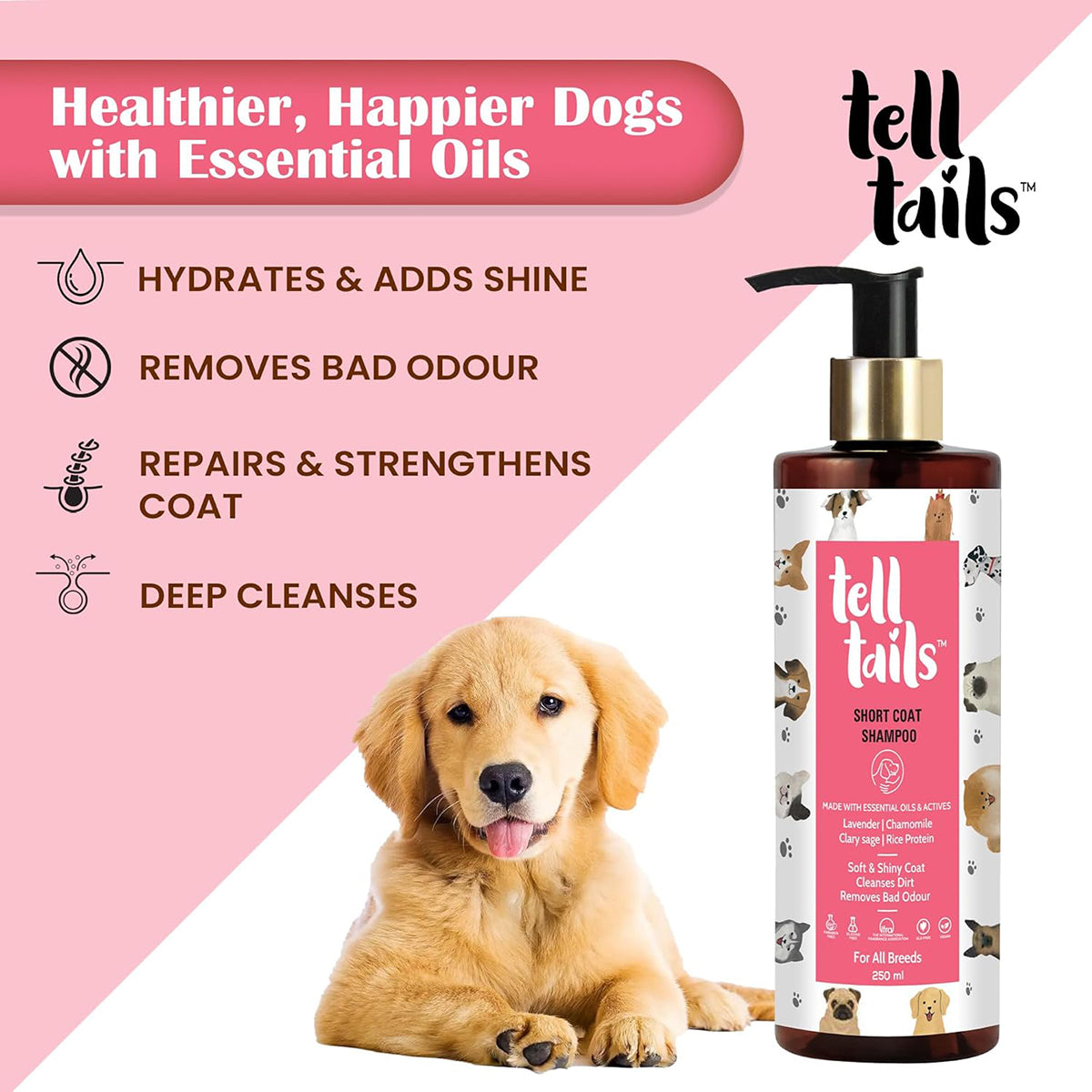 Tell Tails Short Coat Dog Shampoo - 250ml