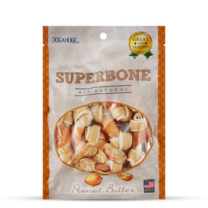 Dogaholic Superbone Chicken Knotted Dog Treat with Peanut Butter Flavour - Zigly