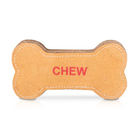 Pawpourri Bone Shaped Suede Leather Chew Dog Toy