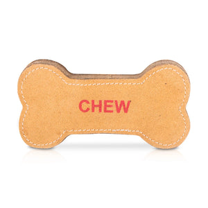 Pawpourri Bone Shaped Suede Leather Chew Dog Toy