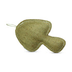 zigly brown textured jute pet chew toy shaped like a paw with a loop