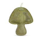 Zigly brown textured mushroom-shaped padded dog toy with bone patterns and hanging loop