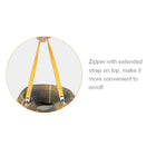 Zigly plaid bag zipper with extended yellow strap for easy on/off convenience