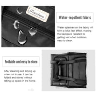 Zigly water-repellent Truelove backpack with water droplets and foldable storage design