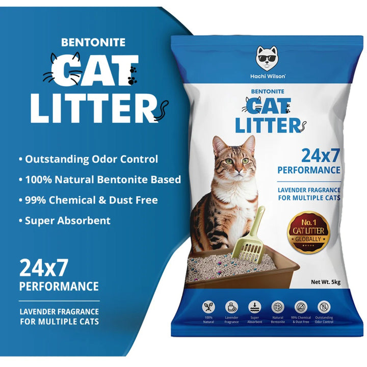 Hachi Wilson Premium 100% Natural Bentonite Cat Litter - 5kg