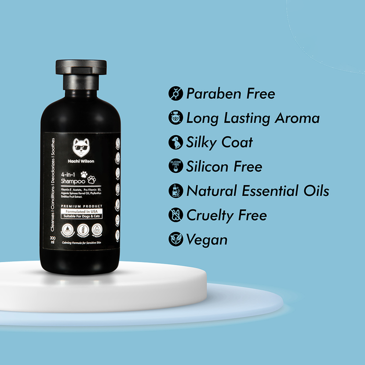Hachi Wilson Premium 4-in-1 Dog/Cat Shampoo (USA Formulated, USFDA Approved) - 300ml