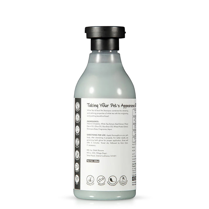 Hachi Wilson Premium White Tea & Basil Dog/Cat Shampoo (USA Formulated, USFDA Approved) - 300ml