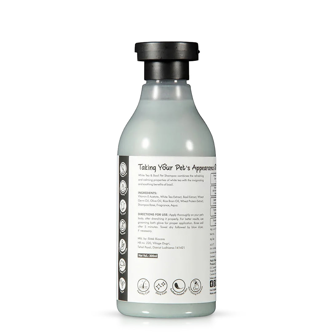 Hachi Wilson Premium White Tea & Basil Dog/Cat Shampoo (USA Formulated, USFDA Approved) - 300ml