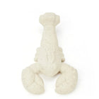Zigly textured beige lobster-shaped chew toy for dogs on white background