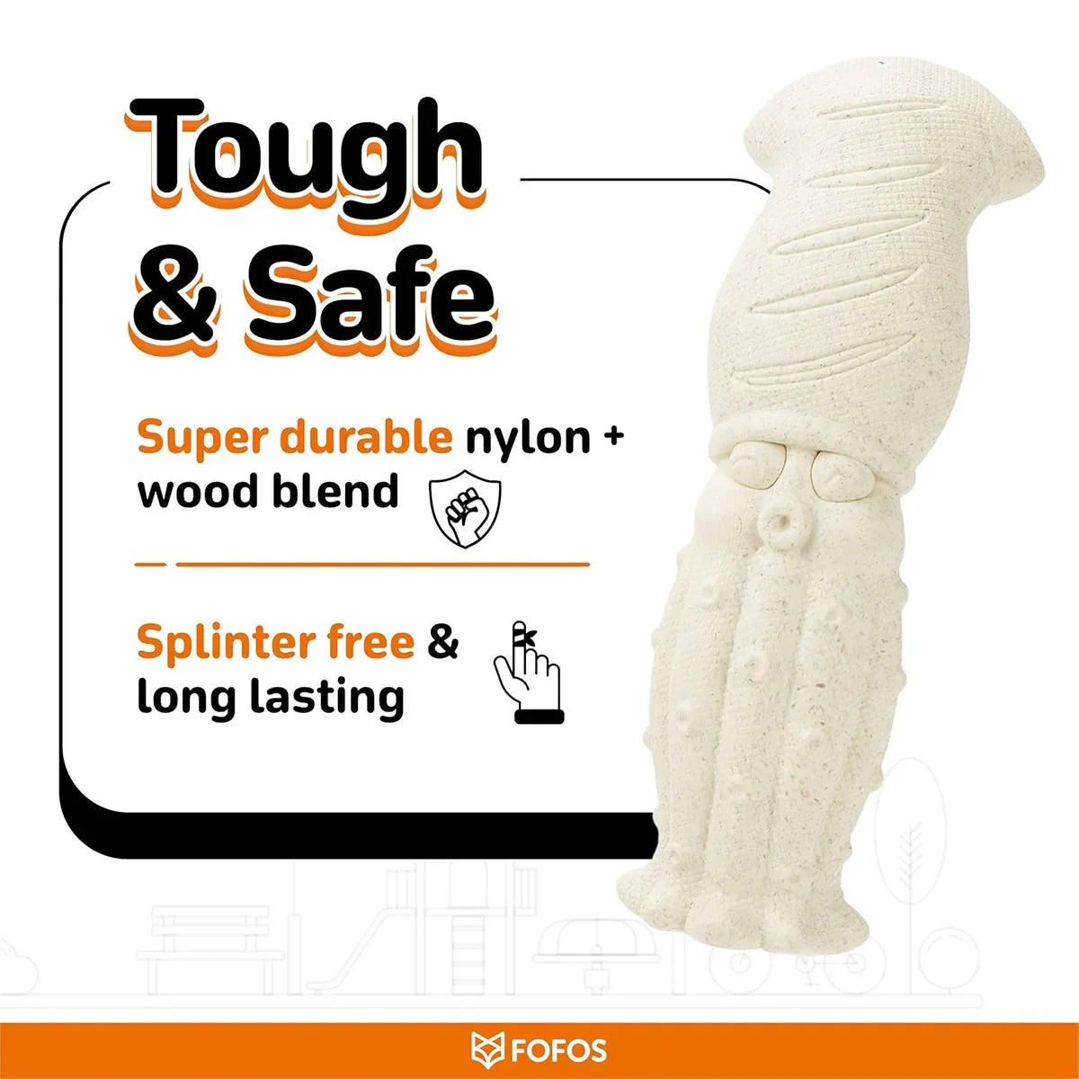 Fofos Durable Sea Bass Dog Chew Toy