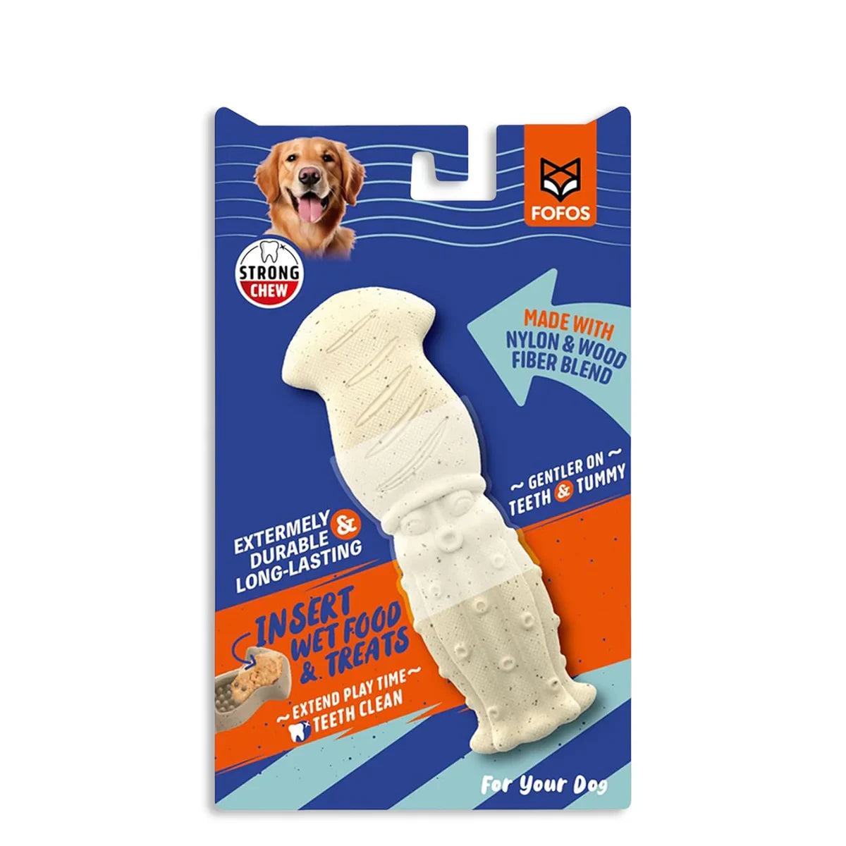 Fofos Durable Sea Bass Dog Chew Toy