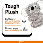 Zigly tough plush koala dog toy with dual-layered soft and tough plush and strong sewn seams