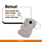 Zigly soft noodle-like fabric koala dog toy that helps clean teeth while chewing, FOFOS brand