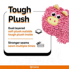 Zigly tough plush pink pig toy with dual layered soft and tough plush and sewn stronger seams