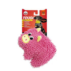 Zigly pink microfiber dog toy shaped like a pig with durable chew label by Fofos