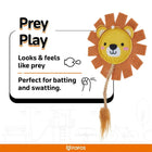 Zigly FOFOS prey play cat toy shaped like a lion with rope tail for batting and swatting