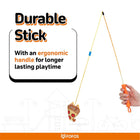Zigly durable cat toy stick with ergonomic orange handle and attached pizza-shaped cat teaser