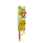 Zigly cat toy tail teaser with pizza and burger plush attachments and orange handle
