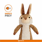 zigly FOFOS mimics prey brown and white plush bunny toy with big ears on white background