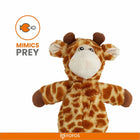 Zigly plush giraffe dog toy by Fofos mimics prey for interactive pet play