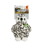 zigly Wildlife dog toy plush owl with squeaky feature and spotted fur pattern
