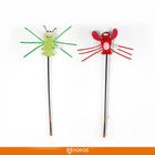Zigly FOFOS cuddly cat toys with green spider and red crab designs on black sticks