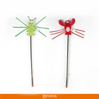 Zigly cat teaser toys with insect and crab plush designs on sticks for interactive play